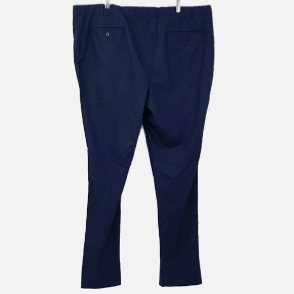 The Savile Row Strand Flat Front Unhemmed Dress Pants in Blue - NWOT - Size 46R - Picture 3 of 5